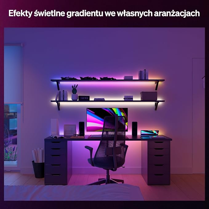 Hue Essential 5-Metrowa LED Taśma LED, RGBIC, Żywe Kolory i Nastrój, Elastyczne Oświetlenie Wewnętrzne, Łatwy Montaż, Aplikacja i Kontrola Głosowa, Alexa, Google Assistant i Apple Home - obrazek 5