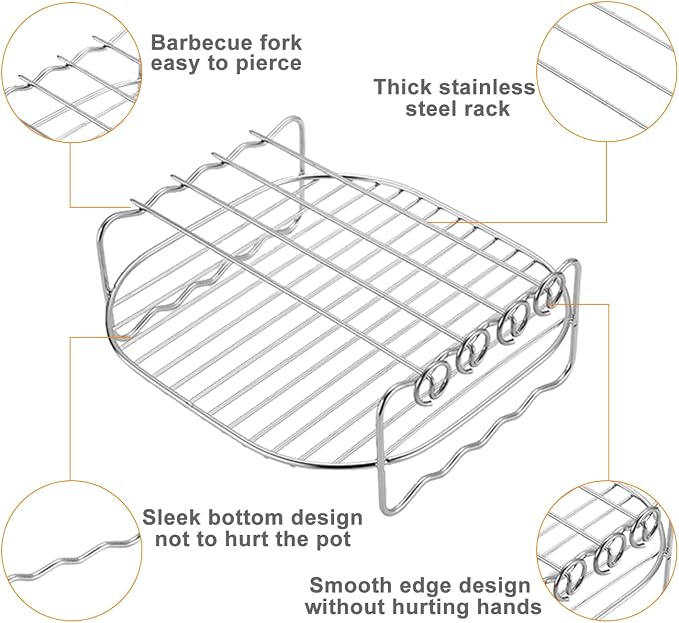 Airfryer Skewer Rack 2 sztuki ze stali nierdzewnej 304 - obrazek 4