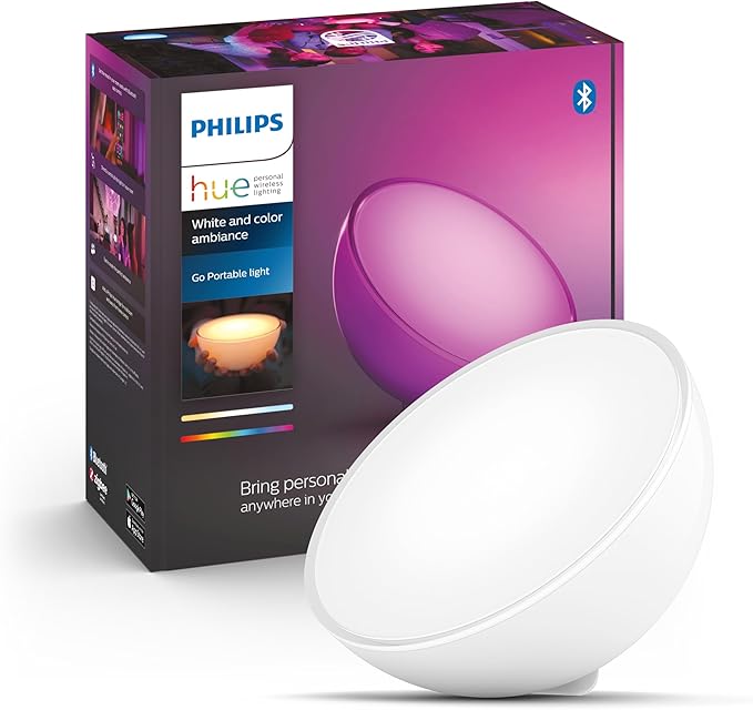 Philips Hue Go v2 White and Color Ambiance Lampa stołowa LED, Smart LED z Paletą 16 mln Kolorów i Możliwością Ściemniania, Inteligentne Oświetlenie z Aplikacją Amazon Alexa (Echo, Echo Dot)