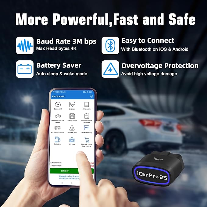 Vgate iCar Pro 2S Adapter OBD2 Bluetooth Czytnik kodów pojazdu - obrazek 4