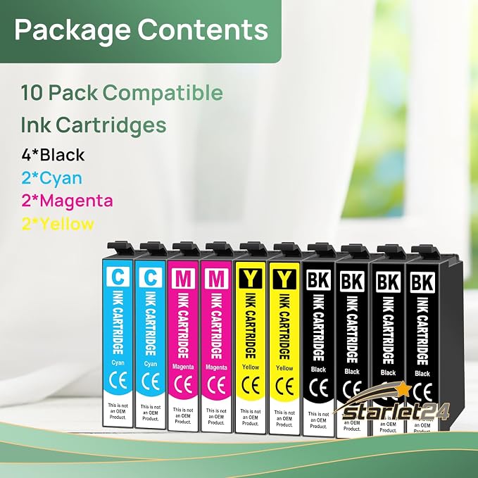 Starlet24 10 x wkład 604XL Multipack kompatybilny z Expression Home XP-3200 XP-3205 XP-2200 XP-2205 XP-4200 XP-4205 Workforce WF2910 WF2930 WF2935 WF2950 - obrazek 4