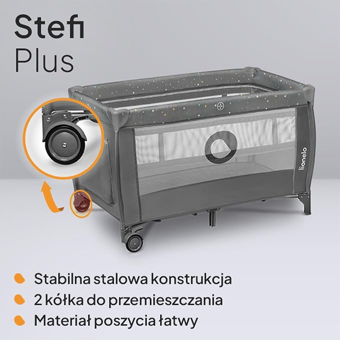 LIONELO Stefi Plus łóżeczko turystyczne 2 w 1 do 15 kg - obrazek 5