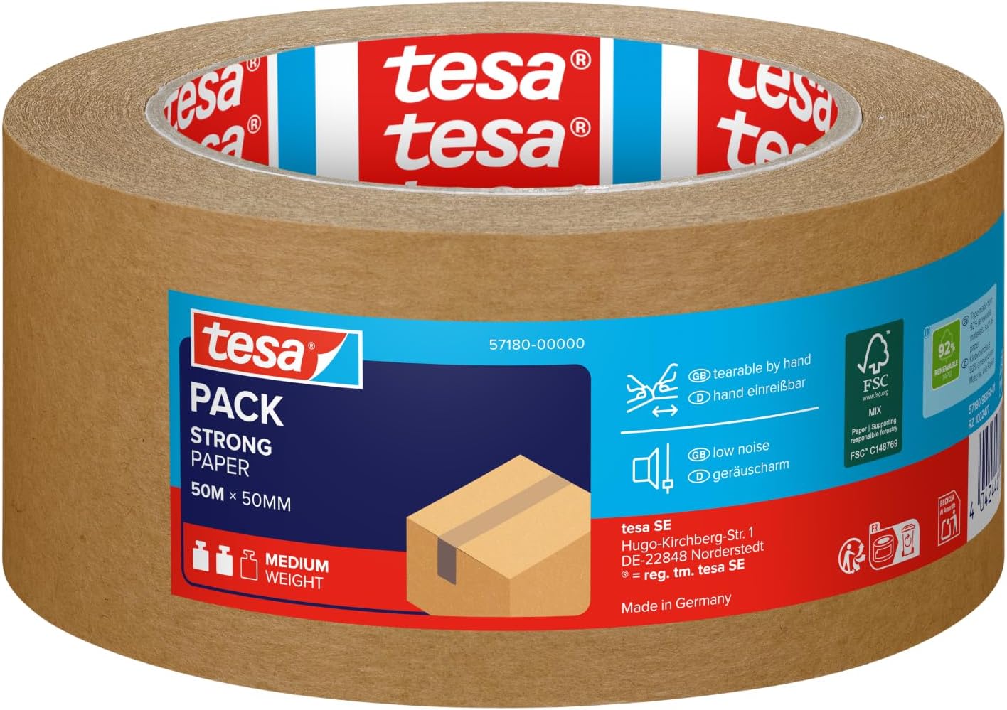 tesapack STRONG PAPER Taśma pakowa papierowa - obrazek 2
