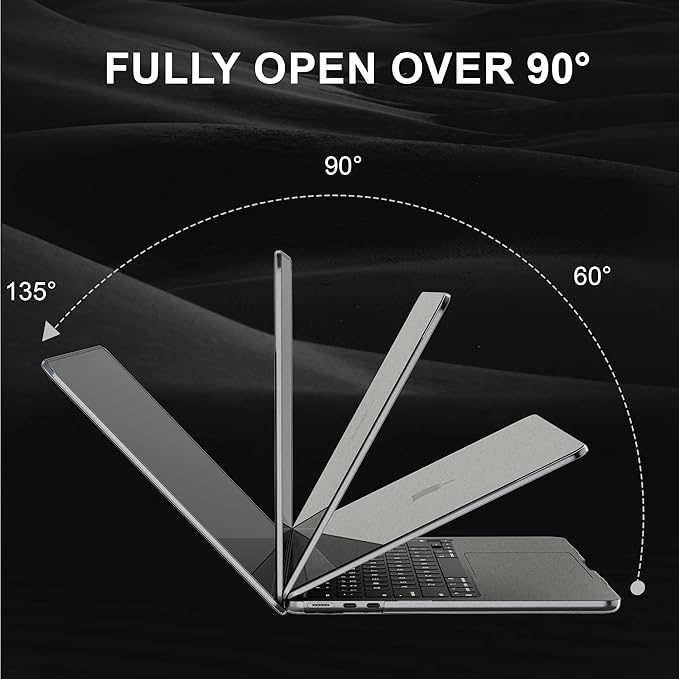 Etui na MacBook Air 13 cala M5 M4 M3 M2, Matowy Przezroczysty | 2026-2022, Przeświecający, Ultra-cienki Hard Case Cover Mac Book Air 13,6" A3449 A3240 A3113 A2681, Odporny na Zarysowania - obrazek 7