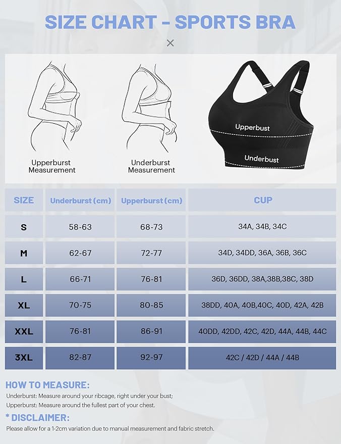 Litherday Damski biustonosz sportowy Max Control Solid High Impact - obrazek 7