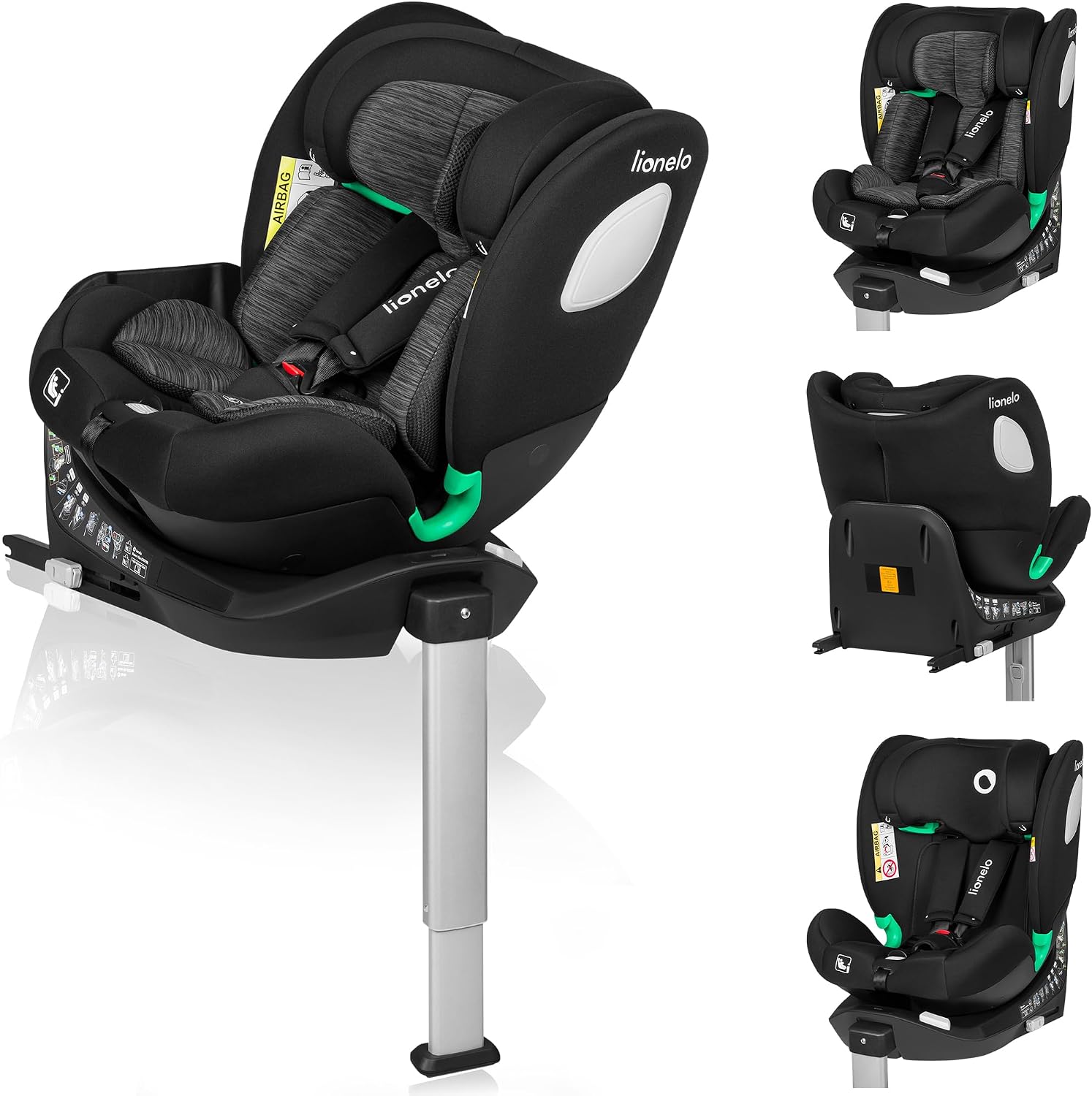 Lionelo LO-BRAAM I-SIZE BLACK CARBON Fotelik Samochodowy - obrazek 2