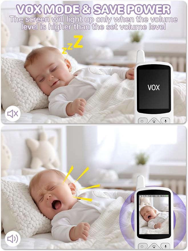 Babyfon z kamerą 2 8-calowy monitor dla niemowląt 720p Baby Phone - obrazek 6