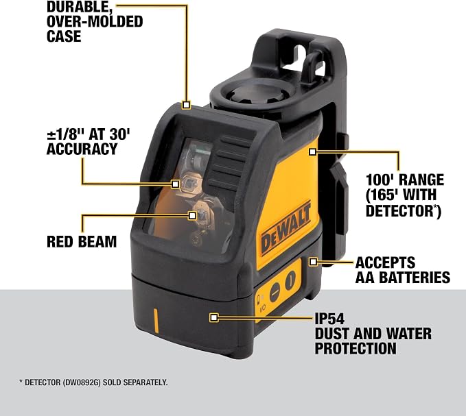 Dewalt Laser Krzyżowy, Wielokolorowy, 24.5 cm x 23.5 cm x 11.2 cm - obrazek 4