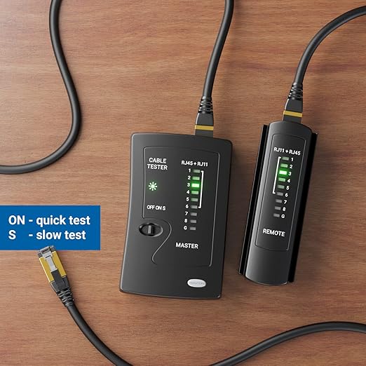 deleyCON Tester Kabli Sieciowych Tester Kabli RJ11 RJ12 RJ45 ISDN - obrazek 3