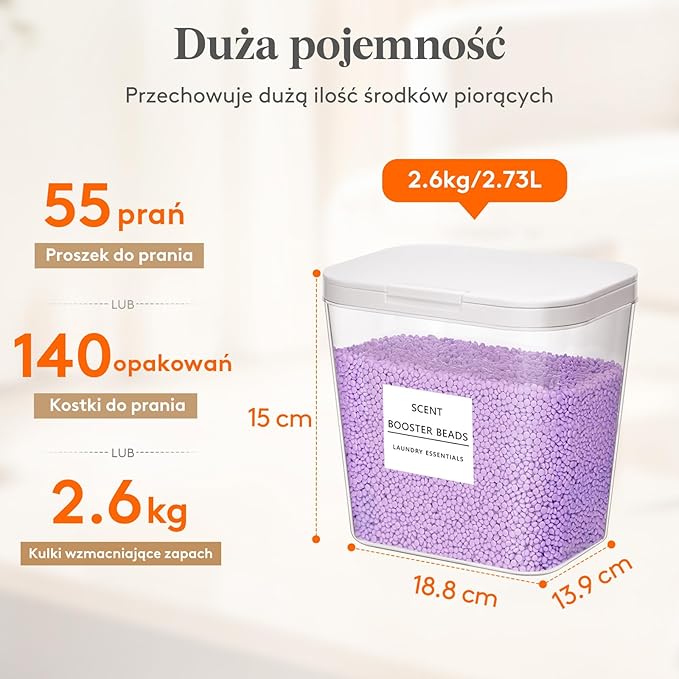 Lifewit 2-Pakiet Pojemnik na Kapsułki do Prania z Etykietami - obrazek 3