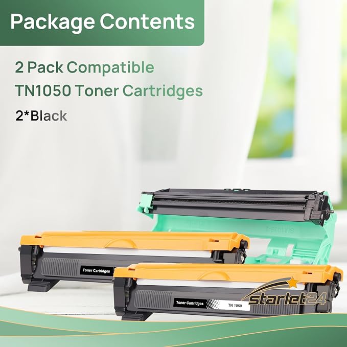 2x toner + bęben kompatybilny z Brother TN1050 DCP-1510 1512 1512A 1601 1610W 1612W 1616NW HL-1110 1110R 112 1201 1210W 1211W 12W 12W MFC-1810 1815 1910W 1911NW - obrazek 2