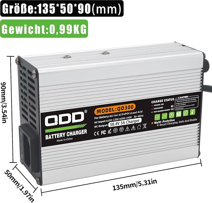QDD 58 4 V 5 A ładowarka 58 4 V LiFePO4 ładowarka do akumulatorów DC - obrazek 5