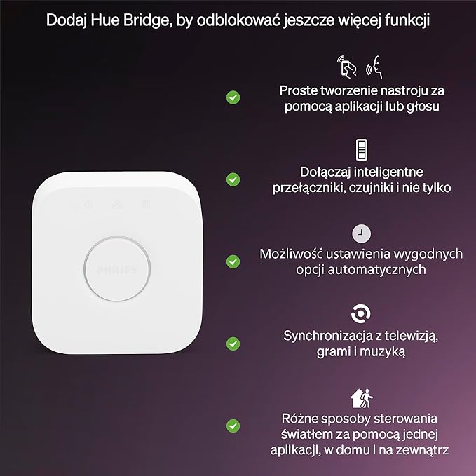 Żarówka Philips Hue Essential Smart LED A60, White and Color Ambiance, podstawa E27, 8 W, 2200K–6500K, 806 lumenów, przyciemnianie, działa z Alexą, Asystentem Google i Apple Home, 4 op. - obrazek 6