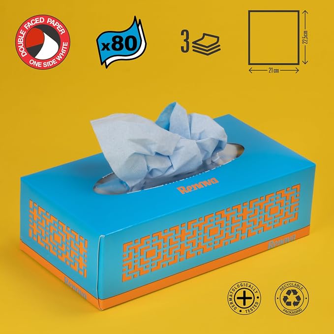 Renova Niebieskie chusteczki do twarzy Red Label - obrazek 3