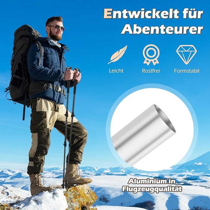 COSTWAY Kijki trekkingowe teleskopowe z aluminium lub włókna - obrazek 3