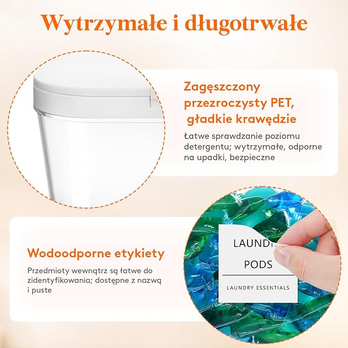 Lifewit 2-Pakiet Pojemnik na Kapsułki do Prania z Etykietami - obrazek 6