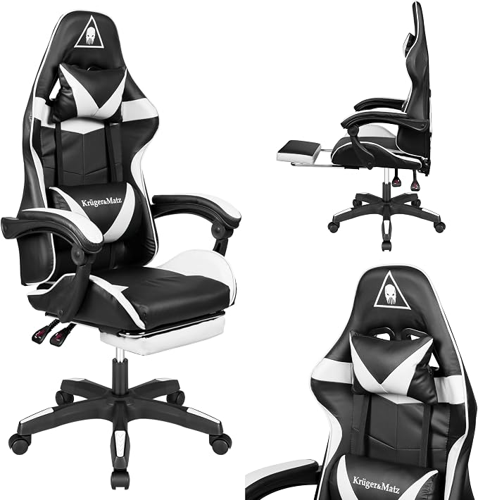 Krüger& Matz Fotel Gamingowy dla Gracza z Funkcją Masażu GX-150