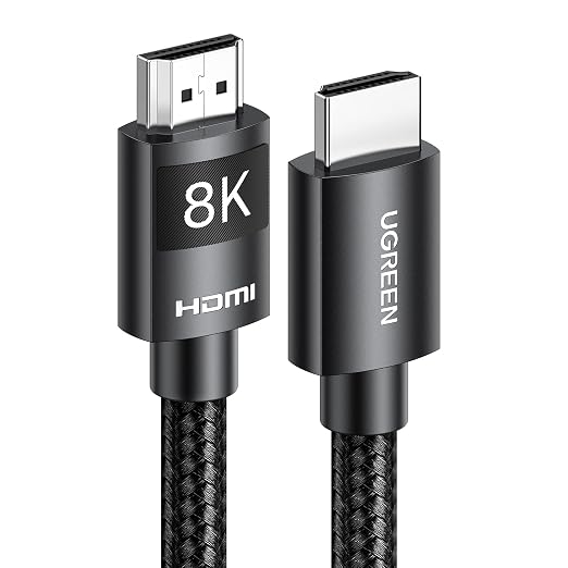 UGREEN HDMI 2.1 Kabel, Certyfikowany, 8K@60Hz, 4k@240Hz/120Hz, 48Gbps, 3M | High Speed Kabel, UHD, obsługuje HDR10+, eARC, VRR, ALLM, Oplot Nylonowy, kompatybilny z PC/Tryb Gry/TV/Soundbar
