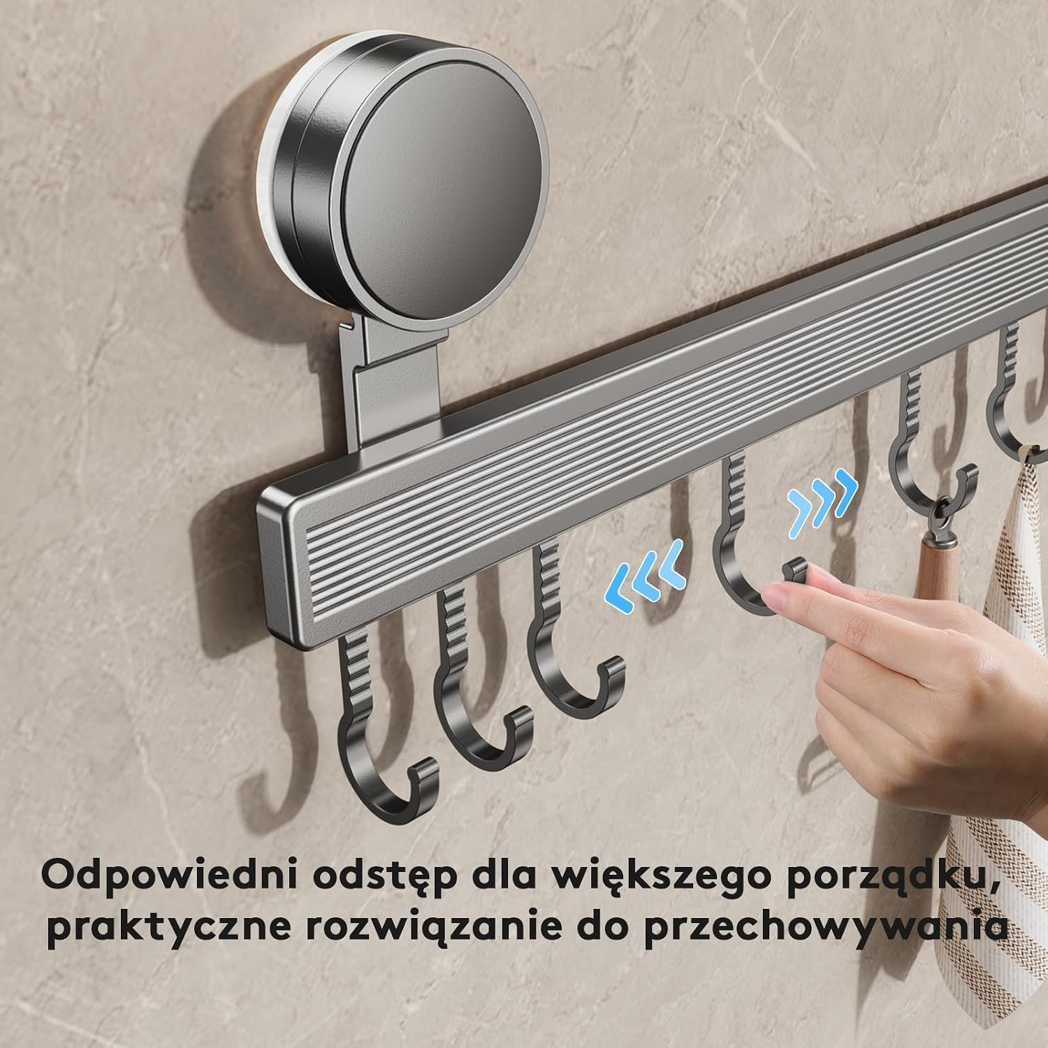 Listwa hakowa do kuchni bez wiercenia z przyssawką - obrazek 6