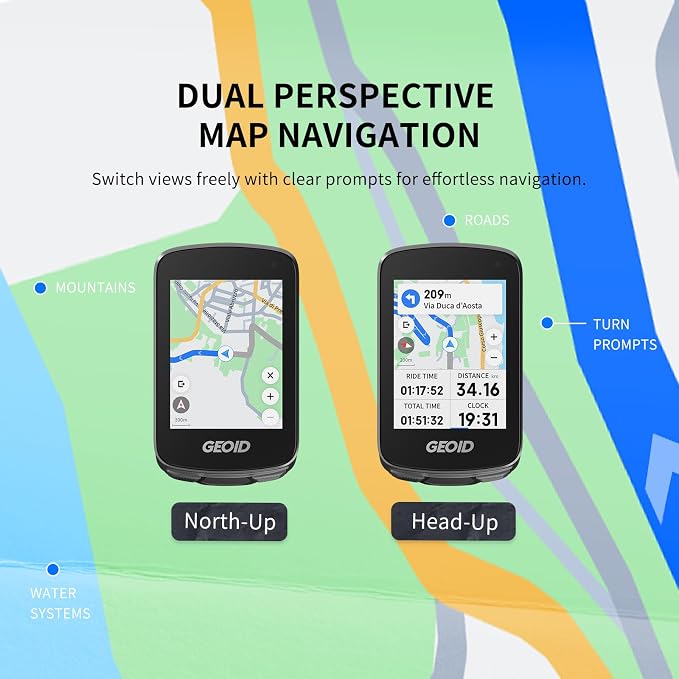 GEOID CC700 Pro 2 8" kolorowy ekran dotykowy licznik rowerowy GPS - obrazek 3