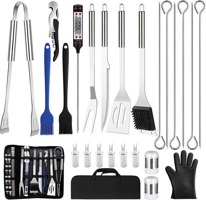 27Pcs Zestaw do Grilla ze Stali Nierdzewnej