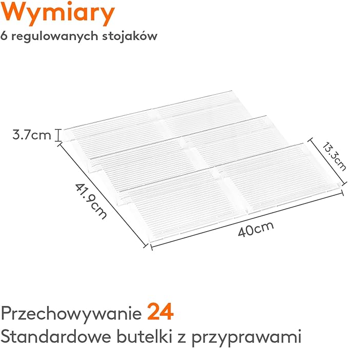 Lifewit Plastikowa Regulowana Taca na Przyprawy do Organizacji - obrazek 4