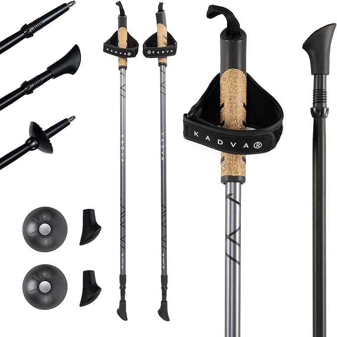 KADVA ARUKU kijki do Nordic Walking w kolorze czarnym