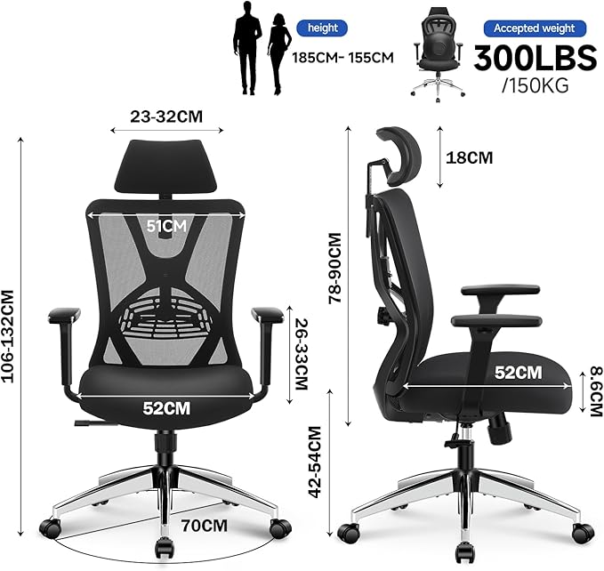 Ergonomiczne krzesło biurowe Ticova - obrazek 3