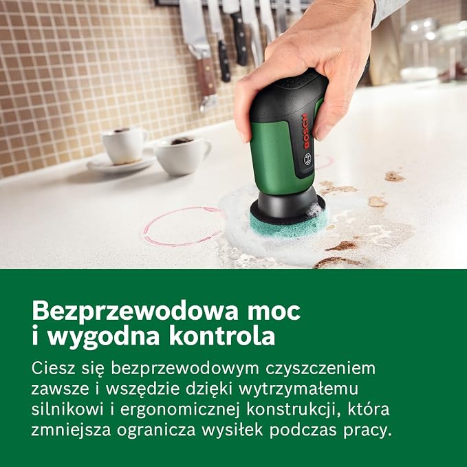 Bosch TAYDO Akumulatorowa szczotka elektryczna (UniversalBrush 4V) (z kompletnym zestawem 12 akcesoriów i miękką torbą, w opakowaniu kartonowym) - obrazek 6