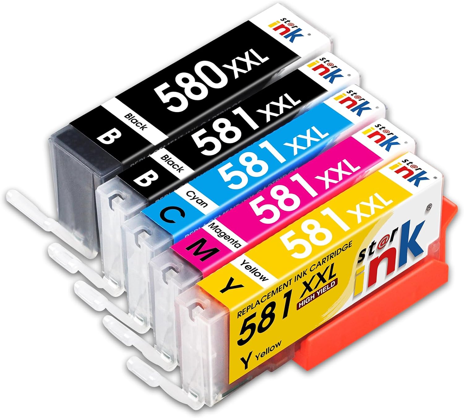 Starink CLI-581 PGI-580 XXL kartridże do Canon 581 XXL do Canon TR8550 kartridże do drukarek Canon Pixma TR 8550, TS705, TS6350, TS8350, TS8250, TS6150, TR7550, TS9550, TS6151, TR8881, TR888150 500 - obrazek 2