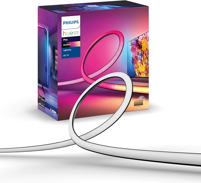 Philips Hue Play Taśma LED, 55 cali, Pasek LED Gradient 16mln Kolorówm Taśma Ledowa Smart LED do Podświetlenia TV i Gamingu