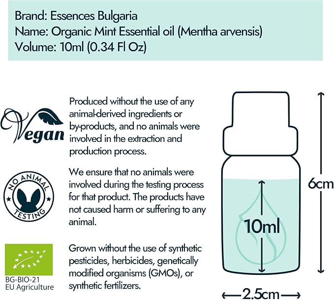 Essences Bułgaria Organiczny Olejek Eteryczny z Mięty 10 ml - obrazek 6