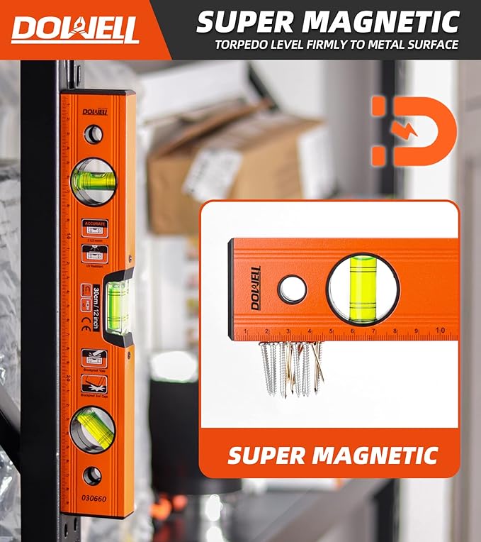 DOWELL 12 calowy 300 mm magnetyczny poziom spirytusowy ze skalą - obrazek 3