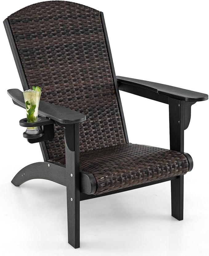 COSTWAY Adirondack krzesło z uchwytem na napoje