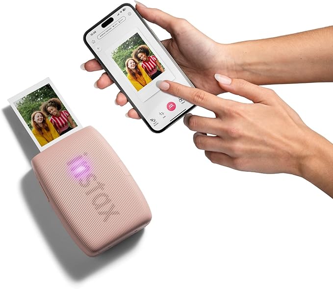 INSTAX mini LINK 3 drukarka do zdjęć ze smartfona, Rose Pink | Szybkie drukowanie, wbudowane efekty AR 3D, tryb "kliknij, aby kolażować", rozmiar obrazu 62 x 46 mm - obrazek 4