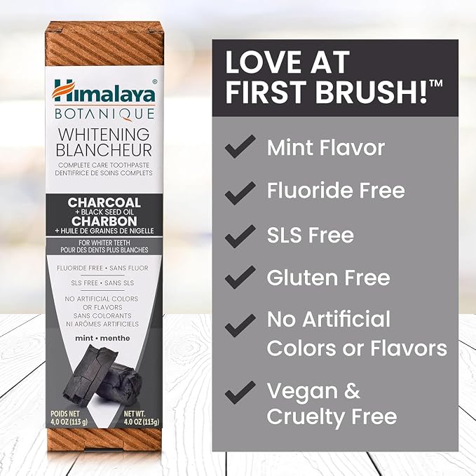 Himalaya Botanique Wybielanie Anti-Plaque Zębów Pasta z Węgiel - obrazek 4