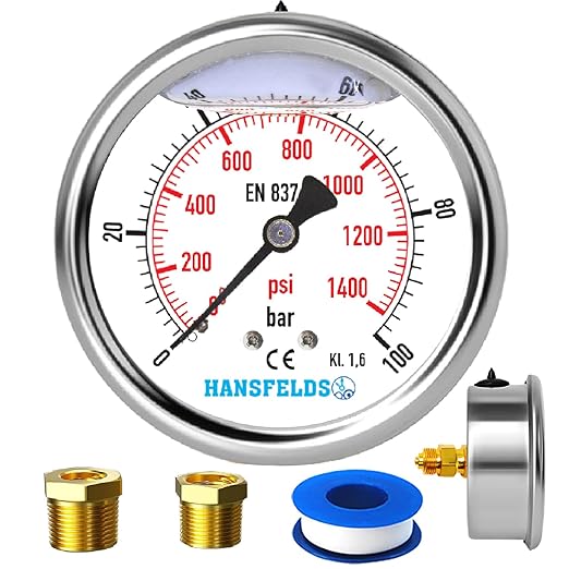 Manometr Hansfelds 0–100 bar PSI