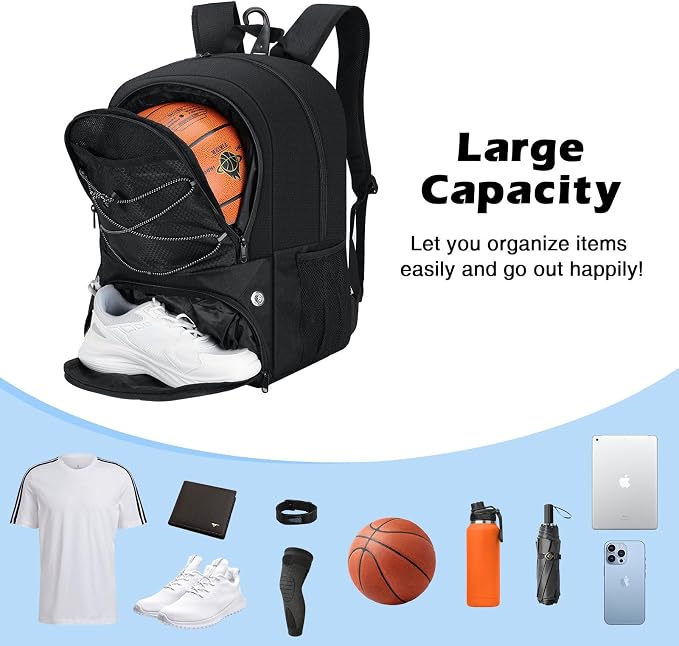MoKo Basketball Bag Backpack Football Backpack with Separate - obrazek 2