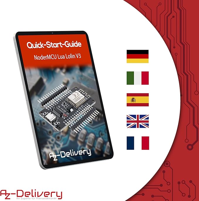 AZDelivery 1 x NodeMCU Lolin V3 Module ESP8266 ESP-12F WiFi - obrazek 4