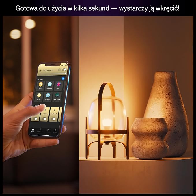 Żarów Philips Hue Smart LED A67, White and Color Ambiance, trzonek E27, 11,8 W, pełne spektrum światła 1000K–20000K, 1600 lumenów, przyciem, działa z Alexa, Google Assistant i Apple Home, op. 1 szt. - obrazek 6