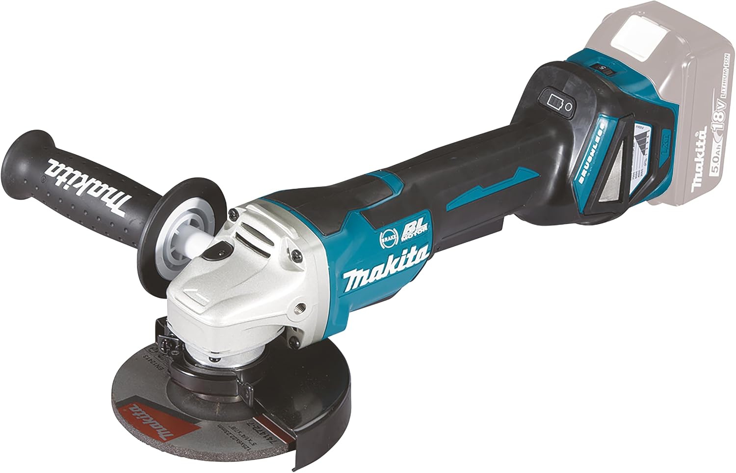 Makita Akumulatorowa Szlifierka Kątowa, Niebieski/Czarny, 125 mm - obrazek 2