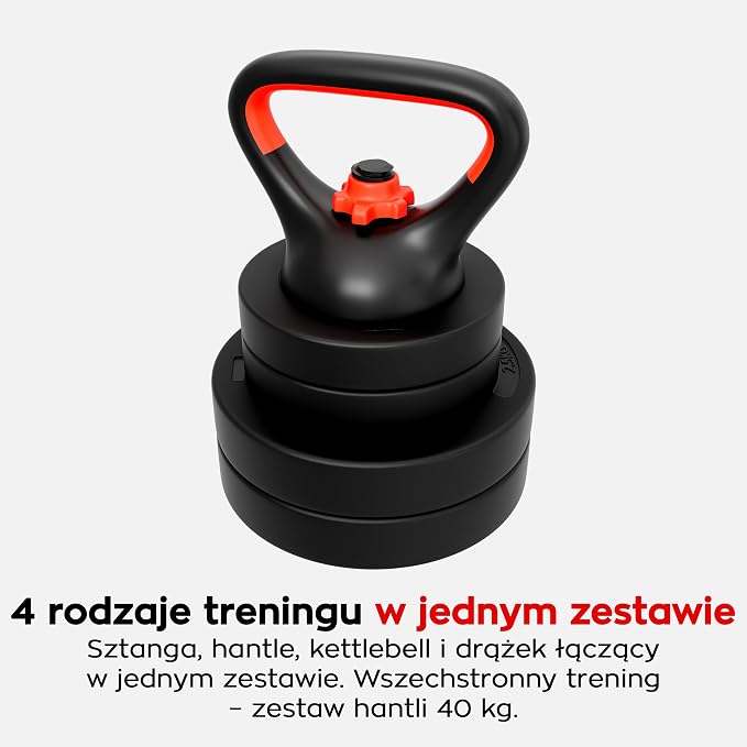 Athler Lion 45 Zestaw hantli regulowanych 4w1 ze sztangą do 40 kg - obrazek 6