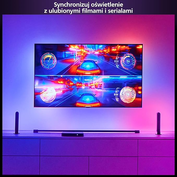 Philips Hue Play HDMI Sync Box 8K, Bezprzewodowy Synchronizator Dolby Vision - Możliwość Synchronizacji 10 Świateł Hue z Grami Wideo, Filmami i Muzyką - Wymagany mostek Hue - Sterowanie Aplikacją - obrazek 3