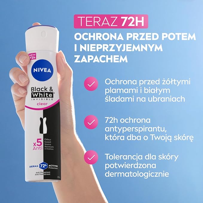 NIVEA Black & White Clear Antyperspirant spray - obrazek 4