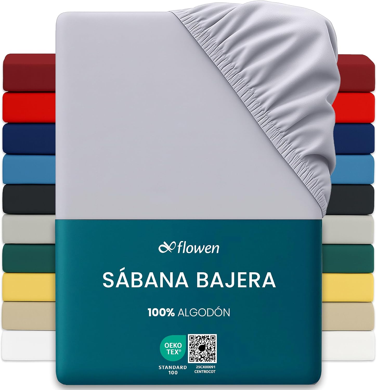 Flowen Prześcieradło z Gumką 90x190 cm Bawełniane 100% Bawełna - obrazek 2