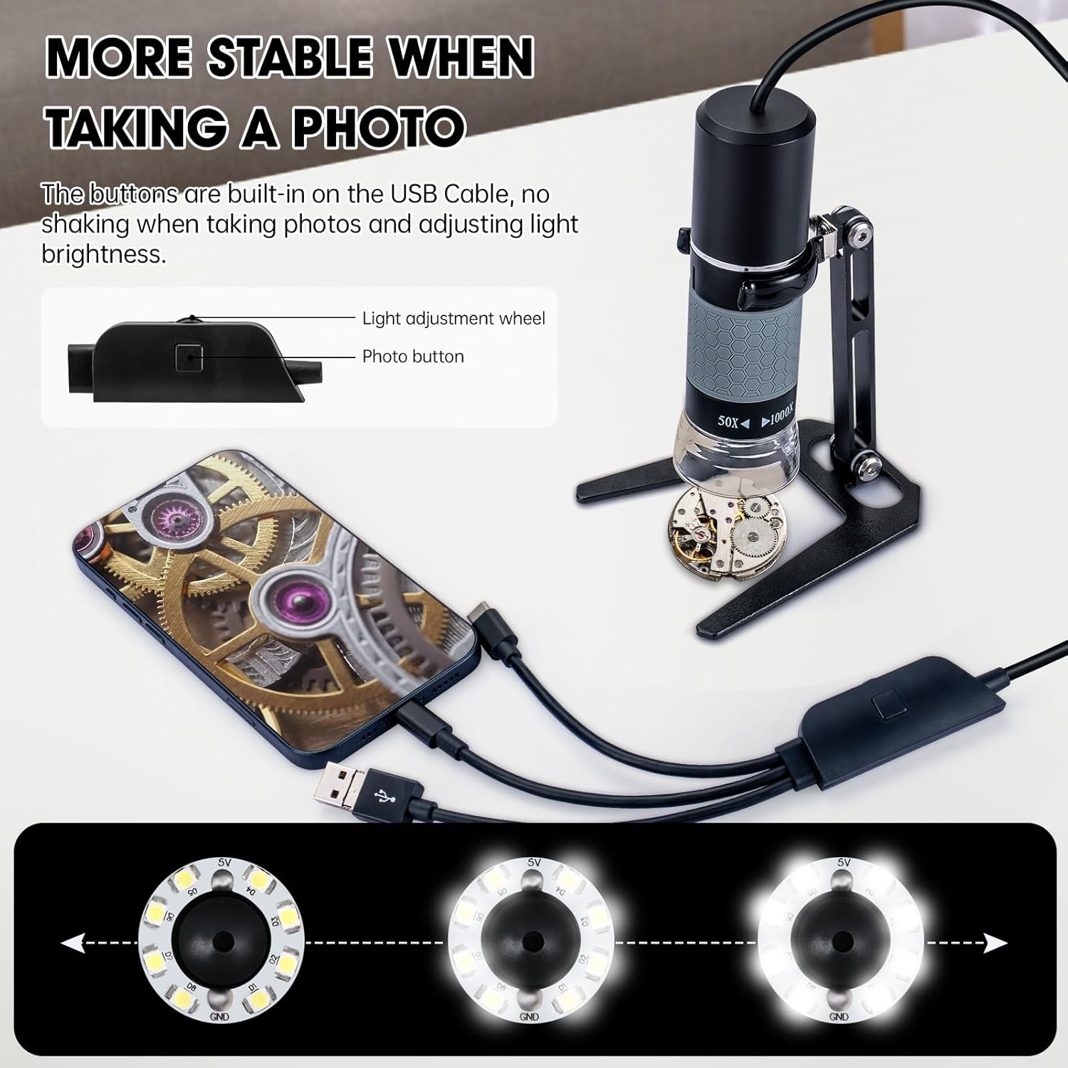 Mikroskop USB 1080P z metalowym stojakiem - obrazek 6