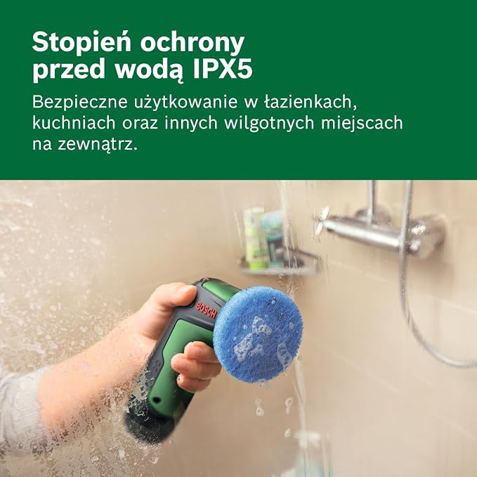 Bosch TAYDO Akumulatorowa szczotka elektryczna (UniversalBrush 4V) (z kompletnym zestawem 12 akcesoriów i miękką torbą, w opakowaniu kartonowym) - obrazek 5
