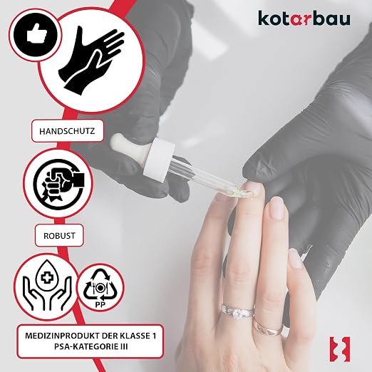 KOTARBAU® Opakowanie 100 Sztuk Rękawice jednorazowe czarne rozmiar - obrazek 6