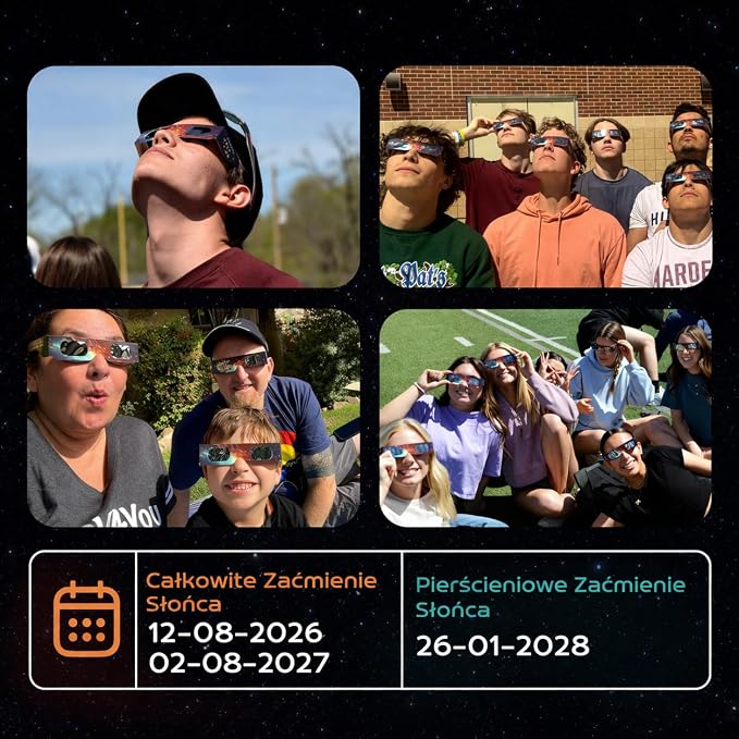 Helioclipse 6 12 25 50 100 szt. Okulary do oglądania zaćmienia - obrazek 7