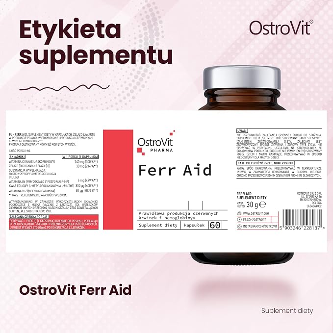 OstroVit Pharma Ferr Aid 60 Kapsułek - obrazek 7